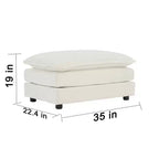 MAYEERTY Divano componibile a L di grandi dimensioni con rivestimento comodo e modulare, con pouf per soggiorno, colore bianco