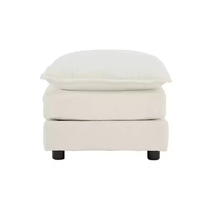 MAYEERTY Divano componibile a L di grandi dimensioni con rivestimento comodo e modulare, con pouf per soggiorno, colore bianco