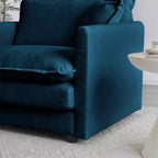 Divano sezionale a L modulare MAYEERTY con combinazione libera e pouf reversibile, oversize, per soggiorno, blu