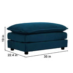 Divano sezionale a L modulare MAYEERTY con combinazione libera e pouf reversibile, oversize, per soggiorno, blu