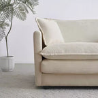 MAYEERTY Divano a U Comfort con Chaise Reversibile Divano Sezionale Grande a U Modulare con Ottomana per Soggiorno Beige