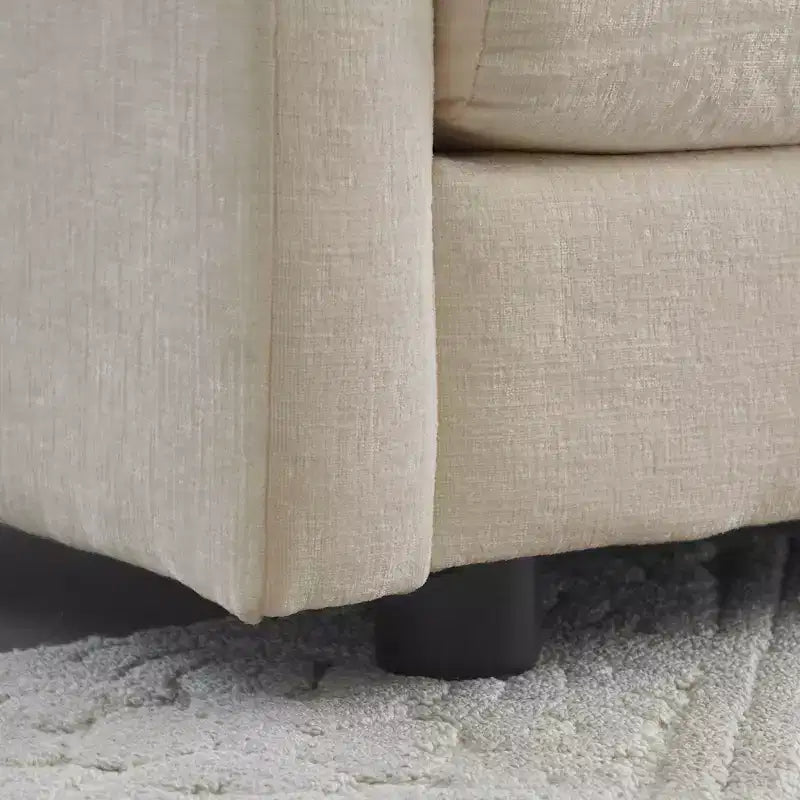 MAYEERTY Divano a U Comfort con Chaise Reversibile Divano Sezionale Grande a U Modulare con Ottomana per Soggiorno Beige