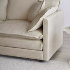 MAYEERTY Divano a U Comfort con Chaise Reversibile Divano Sezionale Grande a U Modulare con Ottomana per Soggiorno Beige