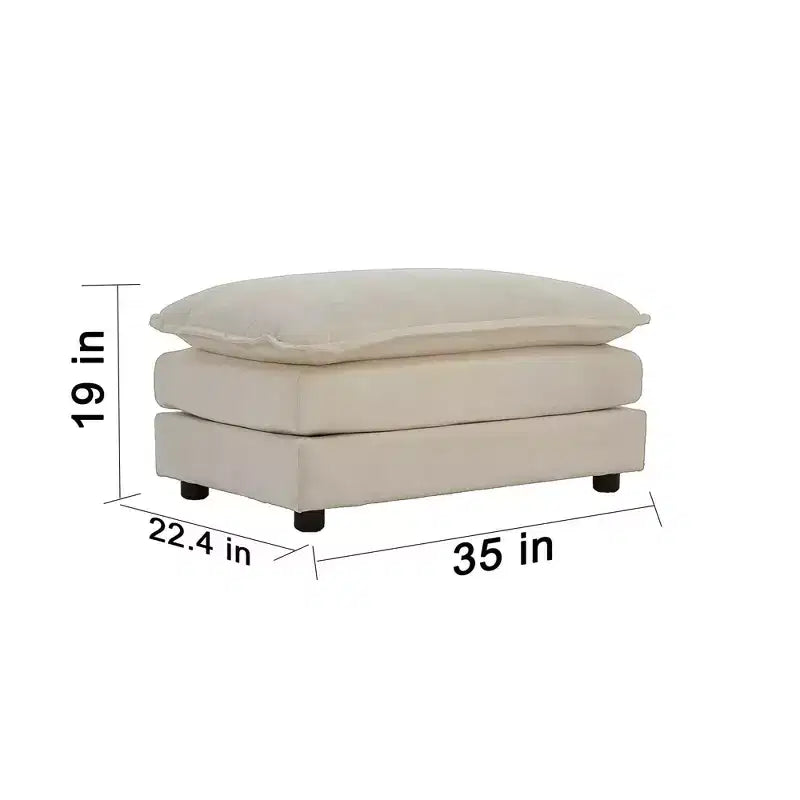 MAYEERTY Divano a U Comfort con Chaise Reversibile Divano Sezionale Grande a U Modulare con Ottomana per Soggiorno Beige