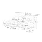 MAYEERTY Divano sezionale Cloud con 2 posti 2 cuscini lombari 2 cuscini decorativi Ampio bracciolo imbottito Pouf convertibile per soggiorno Bianco