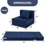 Divano Letto Pieghevole, Divano Letto Pieghevole con Cuscino, Sedia Letto Trasformabile Pieghevole, Materasso per Divano Futon con Schiuma di Memoria e Copertura Lavabile