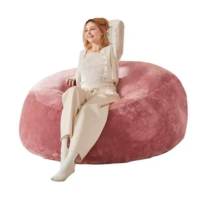 Poltrona a sacco da 120 cm, imbottitura in memory foam, poltrona a sacco per adulti e ragazzi, morbido divano con rivestimento in flanella rimovibile, divano rotondo per soggiorno, camera da letto