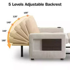 Dyonery 42,5 Poltrona Letto con Divano Estraibile, Sedia Divano Reclinabile Convertibile 3-in-1 con Schienale Regolabile/Porte USB e Tavolino Laterale