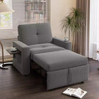 Dyonery 42,5 Poltrona Letto con Divano Estraibile, Sedia Divano Reclinabile Convertibile 3-in-1 con Schienale Regolabile/Porte USB e Tavolino Laterale