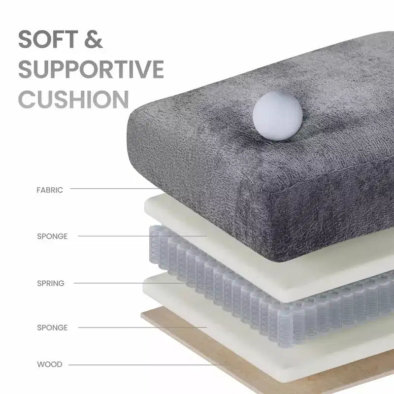 Divano componibile a U Ora Maison 118, 4 posti modulari con 2 pouf e tavolino laterale pieghevole