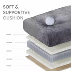Divano componibile a U Ora Maison 118, 4 posti modulari con 2 pouf e tavolino laterale pieghevole