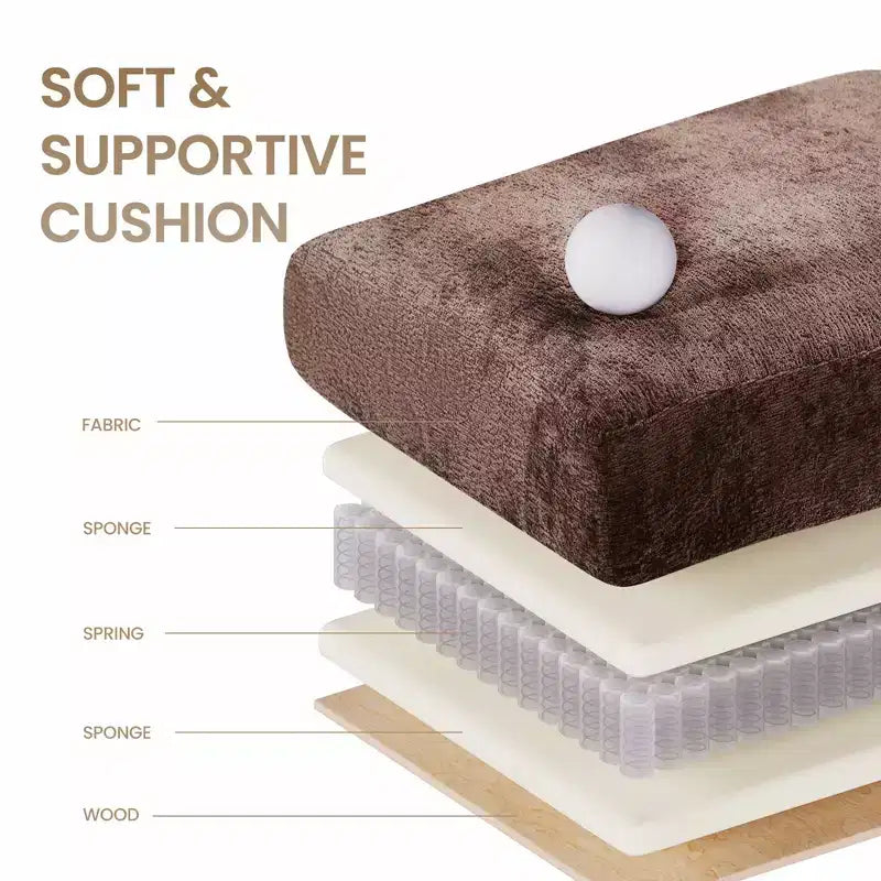 Divano componibile a U Ora Maison 118, 4 posti modulari con 2 pouf e tavolino laterale pieghevole