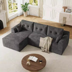 Divano componibile a 105 elementi con chaise longue oversize - Nessun assemblaggio richiesto, divano profondo per soggiorno o camera da letto - Grigio