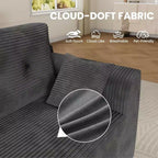 Divano componibile a 105 elementi con chaise longue oversize - Nessun assemblaggio richiesto, divano profondo per soggiorno o camera da letto - Grigio