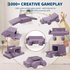 Divano gioco modulare da 13 pezzi - Set divano convertibile per bambini con fodere morbide lavabili - Poltrona da pavimento in schiuma per sala giochi, soggiorno o camera da letto