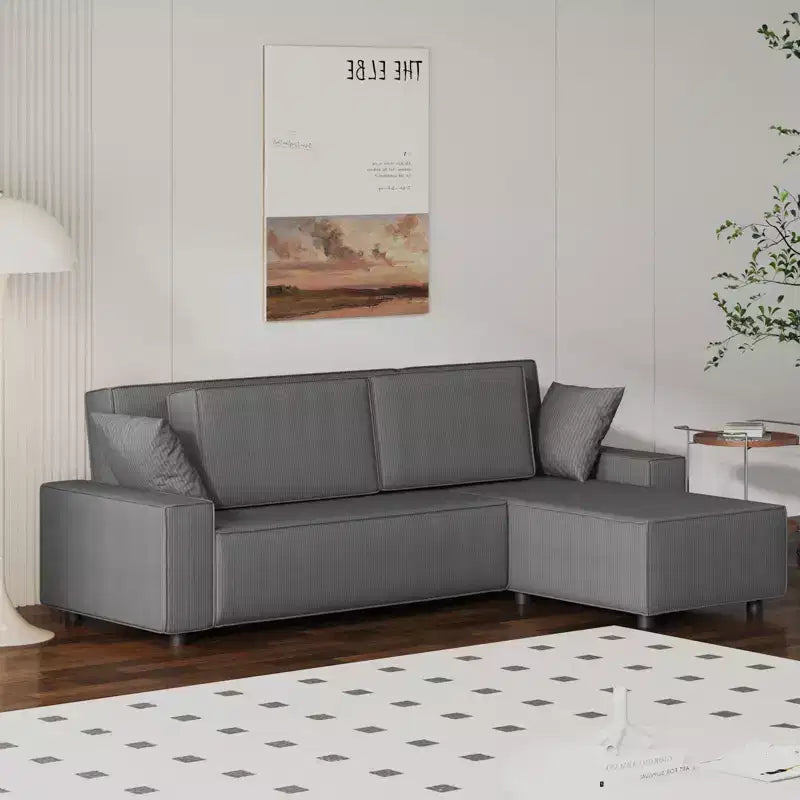 Divano componibile a L con pouf, divano in spugna soffice a forma di nuvola in scatola, nessun assemblaggio richiesto, imbottito moderno per soggiorno