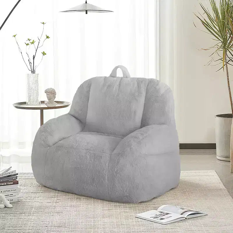 Divano a sacco gigante in ecopelle – poltrona a sacco per adulti con imbottitura e maniglie – perfetto per il soggiorno – altamente confortevole.
