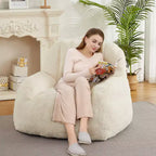 Divano a sacco gigante in ecopelle – poltrona a sacco per adulti con imbottitura e maniglie – perfetto per il soggiorno – altamente confortevole.