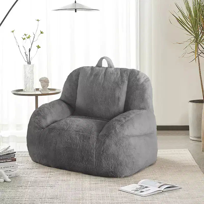 Divano a sacco gigante in ecopelle – poltrona a sacco per adulti con imbottitura e maniglie – perfetto per il soggiorno – altamente confortevole.