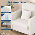 Lounge Sofa  A modern single upholstered chair suitable for living room or bedroom, featuring a mid-century wooden frame, comfortable and compact.