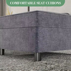 Modulo contenitore in ciniglia da 67 cm per divano componibile, pouf quadrato modulare per divano letto componibile, per divano da soggiorno grigio scuro, grigio
