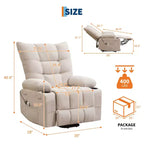 Poltrona Reclinabile con Sollevamento Extra-Large, Rivestimento Imbottito Morbido, Portabicchieri, Tasca Laterale, Funzione di Aiuto all'Alzarsi, Comoda Poltrona Relax per Soggiorno, Camera da Letto