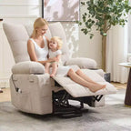 Poltrona Reclinabile con Sollevamento Extra-Large, Rivestimento Imbottito Morbido, Portabicchieri, Tasca Laterale, Funzione di Aiuto all'Alzarsi, Comoda Poltrona Relax per Soggiorno, Camera da Letto
