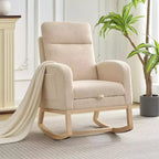 Rocking Chair Nursery,Nursing Rocking Chairs with Foot Rest,Comfortable Rocker Recliner with Side Pocket,for Living Room, Bedroom