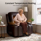 Poltrona reclinabile elettrica con calore e massaggio, divano ergonomico in pelle PU per soggiorno - schienale alto, seduta imbottita, poltrona relax regolabile