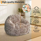 Pouf in morbida ecopelliccia con braccioli. Poltrona lounge con imbottitura in schiuma, comoda per camera da letto, soggiorno, lettura e gioco.