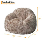 Pouf in morbida ecopelliccia con braccioli. Poltrona lounge con imbottitura in schiuma, comoda per camera da letto, soggiorno, lettura e gioco.