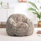 Pouf in morbida ecopelliccia con braccioli. Poltrona lounge con imbottitura in schiuma, comoda per camera da letto, soggiorno, lettura e gioco.