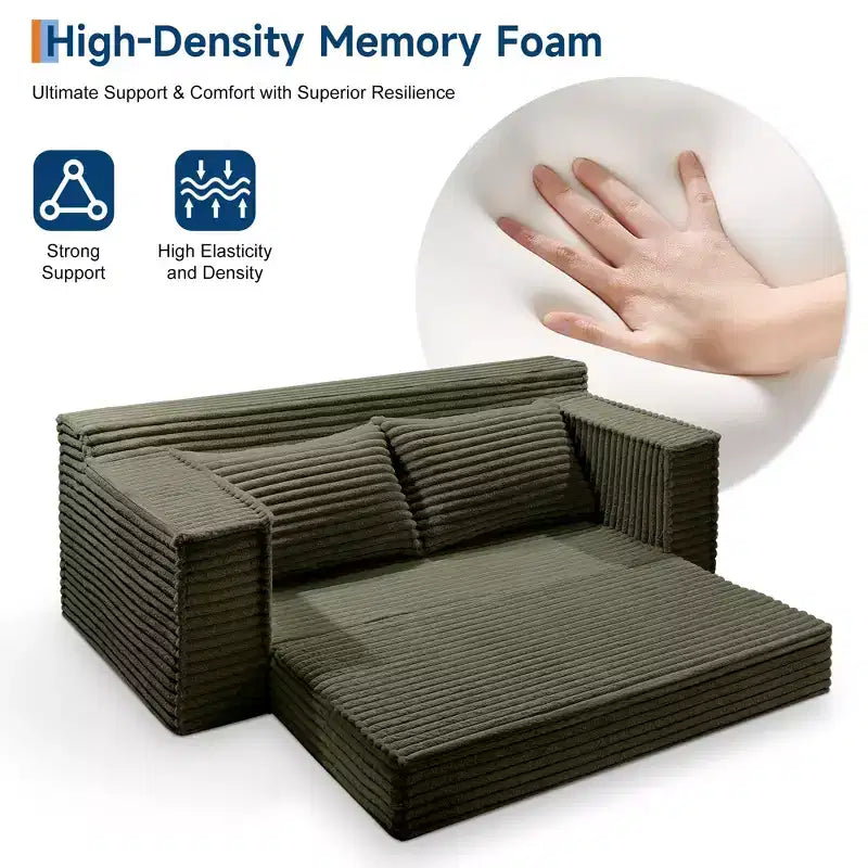Divano letto convertibile 75, divano letto senza struttura con 2 cuscini, divano estraibile pieghevole, divano letto a due posti, futon per soggiorno, nessun montaggio