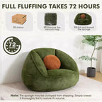 Poltrona sacco ergonomica Hommpa color verde avocado con pelliccia sintetica e memory foam - Regalo perfetto per adulti