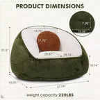 Poltrona sacco ergonomica Hommpa color verde avocado con pelliccia sintetica e memory foam - Regalo perfetto per adulti