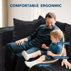 Divano componibile reversibile DobleePy 106, divano a nuvola a L con chaise longue oversize, divano a 3 posti in memory foam, montaggio senza attrezzi, orientamento a destra