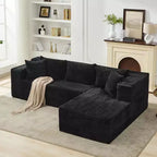 DobleePy 106 Reversible Sectional Sofa, L-Shaped Cloud Couch with Oversized Chaise, 3-Seat Memory Foam Sofa, No Tools Assembly, Right Facing