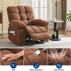 Poltrona Reclinabile Massaggiante e Riscaldante per Adulti, Divano Singolo Manuale Oversize Imbottito da 150°, Seduta Extra Larga e Morbida, per Salotto e Home Theater