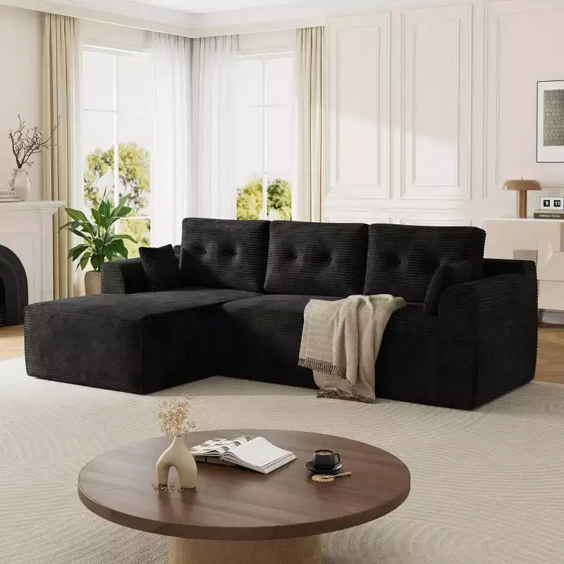 Divano Sezionale Modulare, Divano Letto Morbido da 267 cm per Soggiorno, Divano Sezionale con Chaise Sovradimensionata