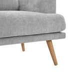 Divano a 3 Posti da Soggiorno 79.9 con Gambe in Legno di Gomma, Divano/Poltrona per Casa/Appartamento, Grigio - ModernLuxe