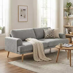 Divano a 3 Posti da Soggiorno 79.9 con Gambe in Legno di Gomma, Divano/Poltrona per Casa/Appartamento, Grigio - ModernLuxe
