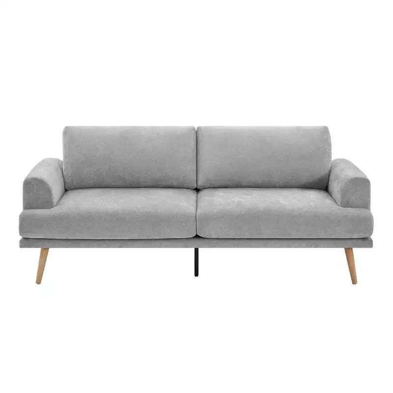 Divano a 3 Posti da Soggiorno 79.9 con Gambe in Legno di Gomma, Divano/Poltrona per Casa/Appartamento, Grigio - ModernLuxe