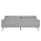 Divano a 3 Posti da Soggiorno 79.9 con Gambe in Legno di Gomma, Divano/Poltrona per Casa/Appartamento, Grigio - ModernLuxe