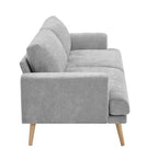 Divano a 3 Posti da Soggiorno 79.9 con Gambe in Legno di Gomma, Divano/Poltrona per Casa/Appartamento, Grigio - ModernLuxe