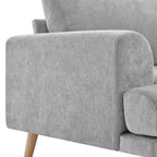 Divano a 3 Posti da Soggiorno 79.9 con Gambe in Legno di Gomma, Divano/Poltrona per Casa/Appartamento, Grigio - ModernLuxe