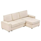 L-Shaped Modular Sectional Sofa, Deep Seat Corduroy Cloud Couch with Chaise, Convertible for Living Room Office