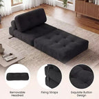 Divano Letto Pieghevole Costway, Poltrona Letto Convertibile con Schienale a Cuscino, Rivestimento in Velluto a Coste Beige/Nero/Grigio/Blu Scuro/Rosa