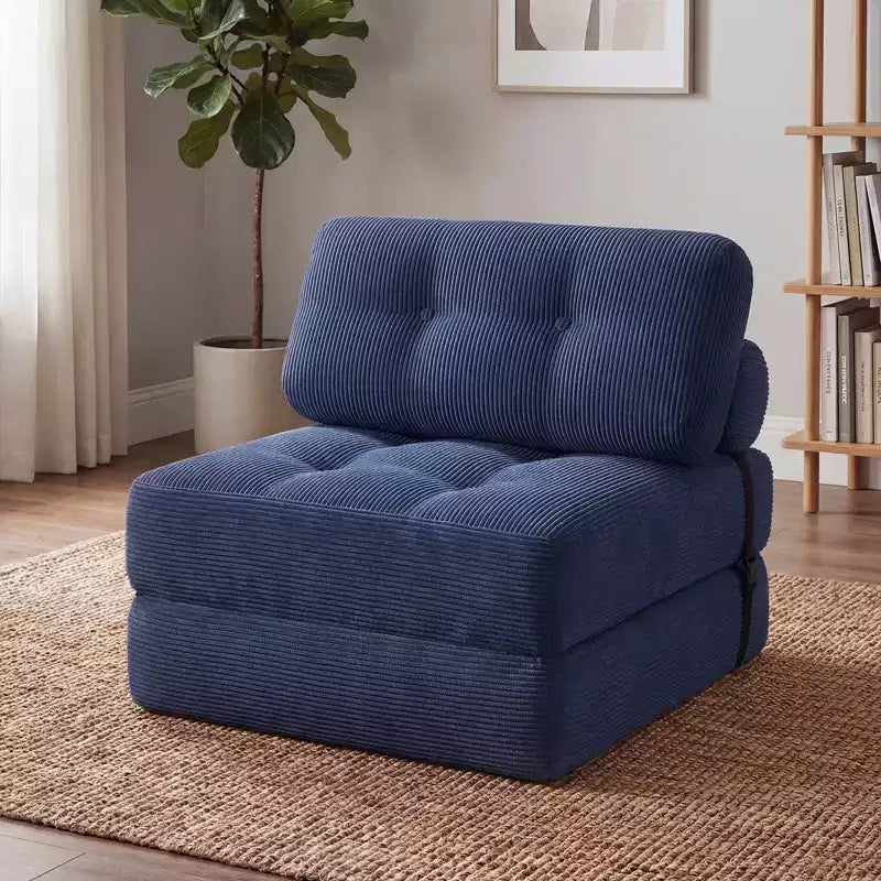 Divano Letto Pieghevole Costway, Poltrona Letto Convertibile con Schienale a Cuscino, Rivestimento in Velluto a Coste Beige/Nero/Grigio/Blu Scuro/Rosa