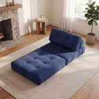 Divano Letto Pieghevole Costway, Poltrona Letto Convertibile con Schienale a Cuscino, Rivestimento in Velluto a Coste Beige/Nero/Grigio/Blu Scuro/Rosa