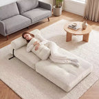 Divano Letto Pieghevole Costway, Poltrona Letto Convertibile con Schienale a Cuscino, Rivestimento in Velluto a Coste Beige/Nero/Grigio/Blu Scuro/Rosa